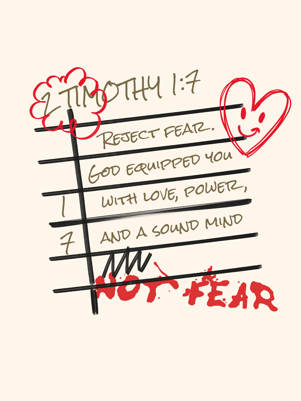 Reject Fear (2 Timothy 1:7) - Digital Print